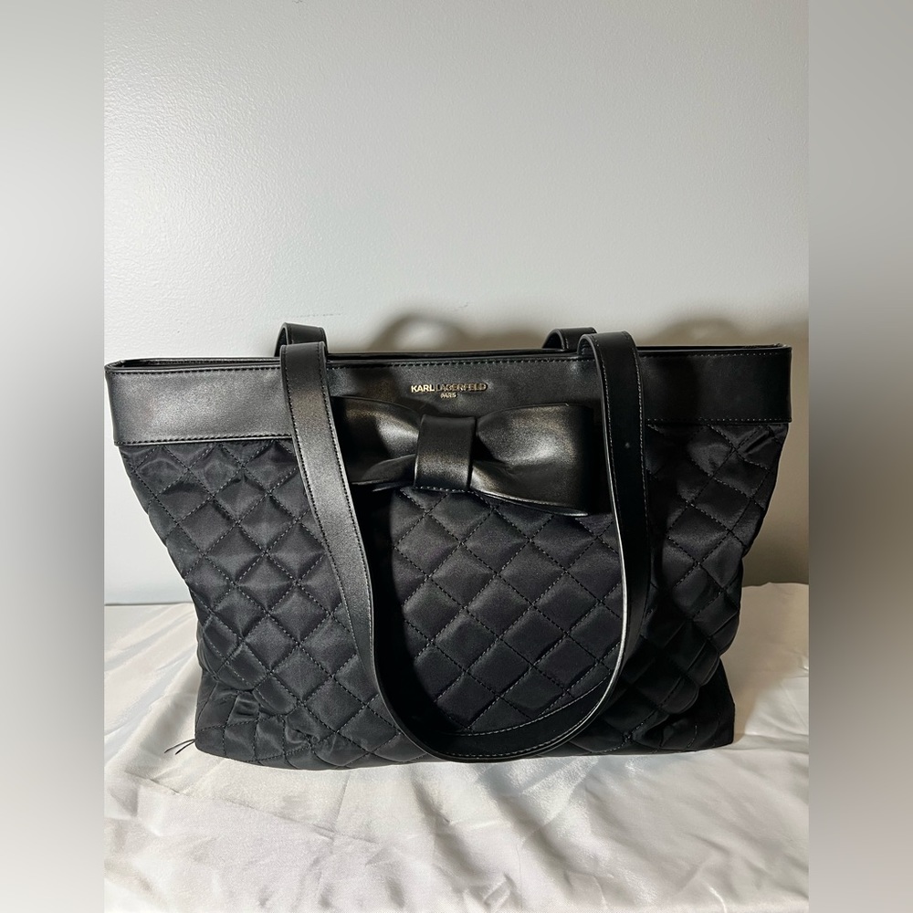 Karl Lagerfeld Black Nylon Tote Bag